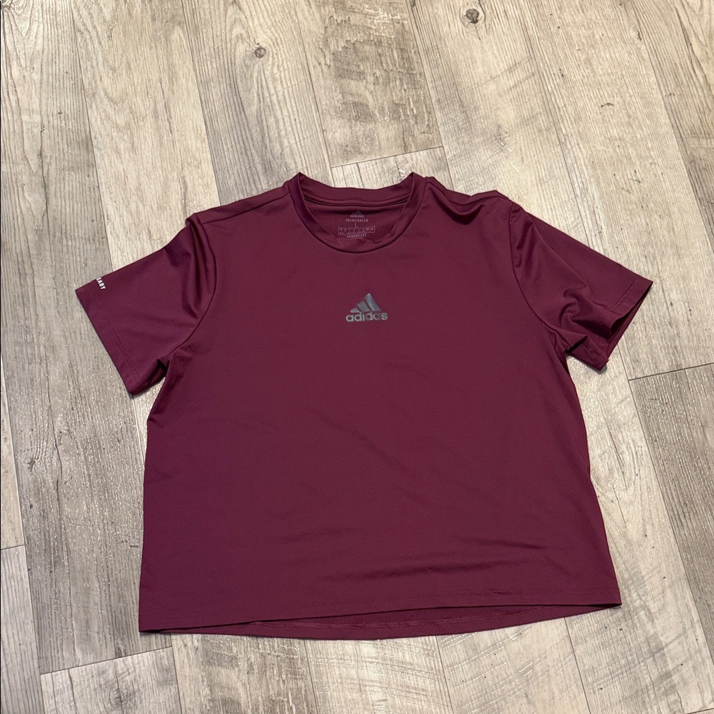adidas Maroon Short-Sleeve Sport Tee